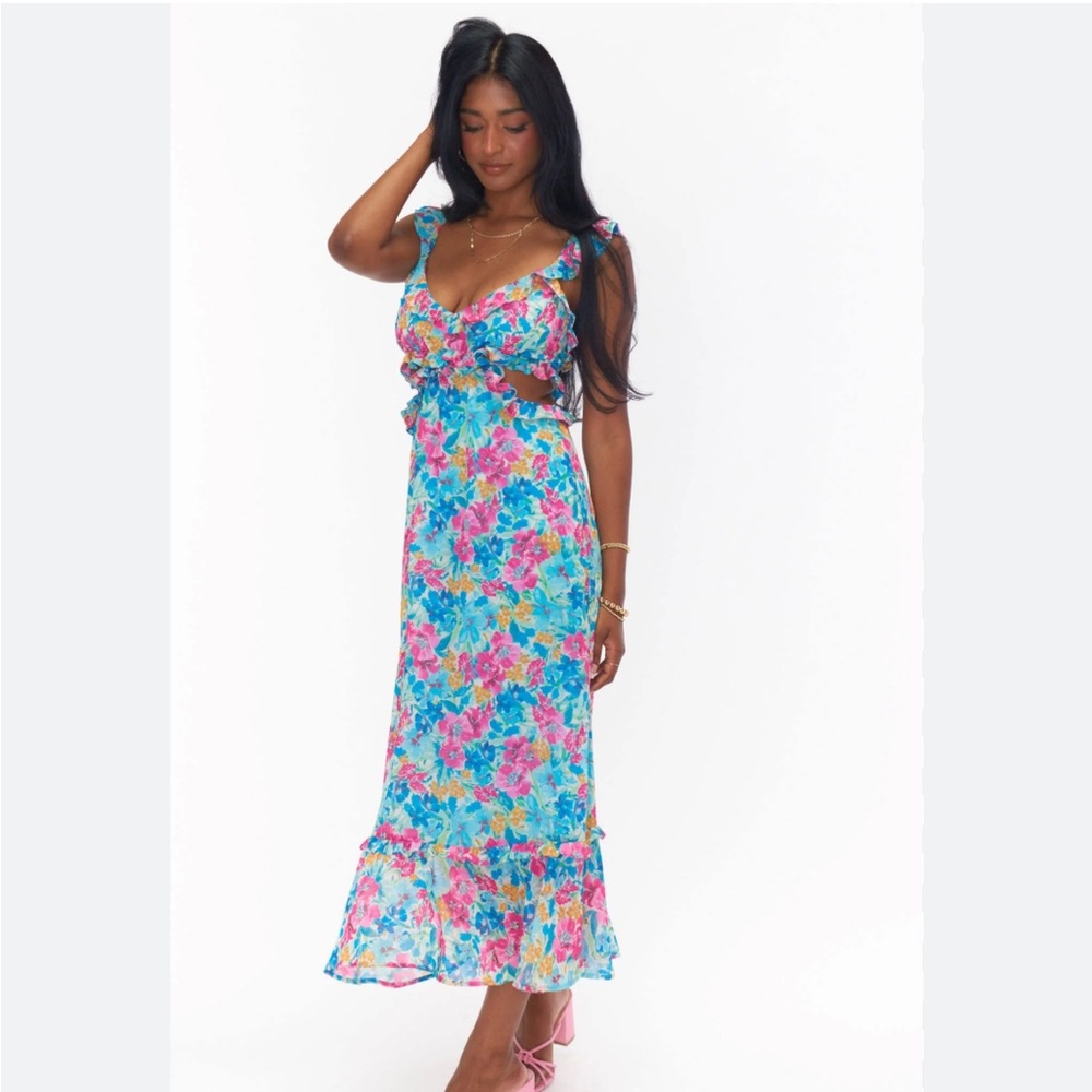 Show Me Your Mumu Lane Midi Dress in Garden Glow